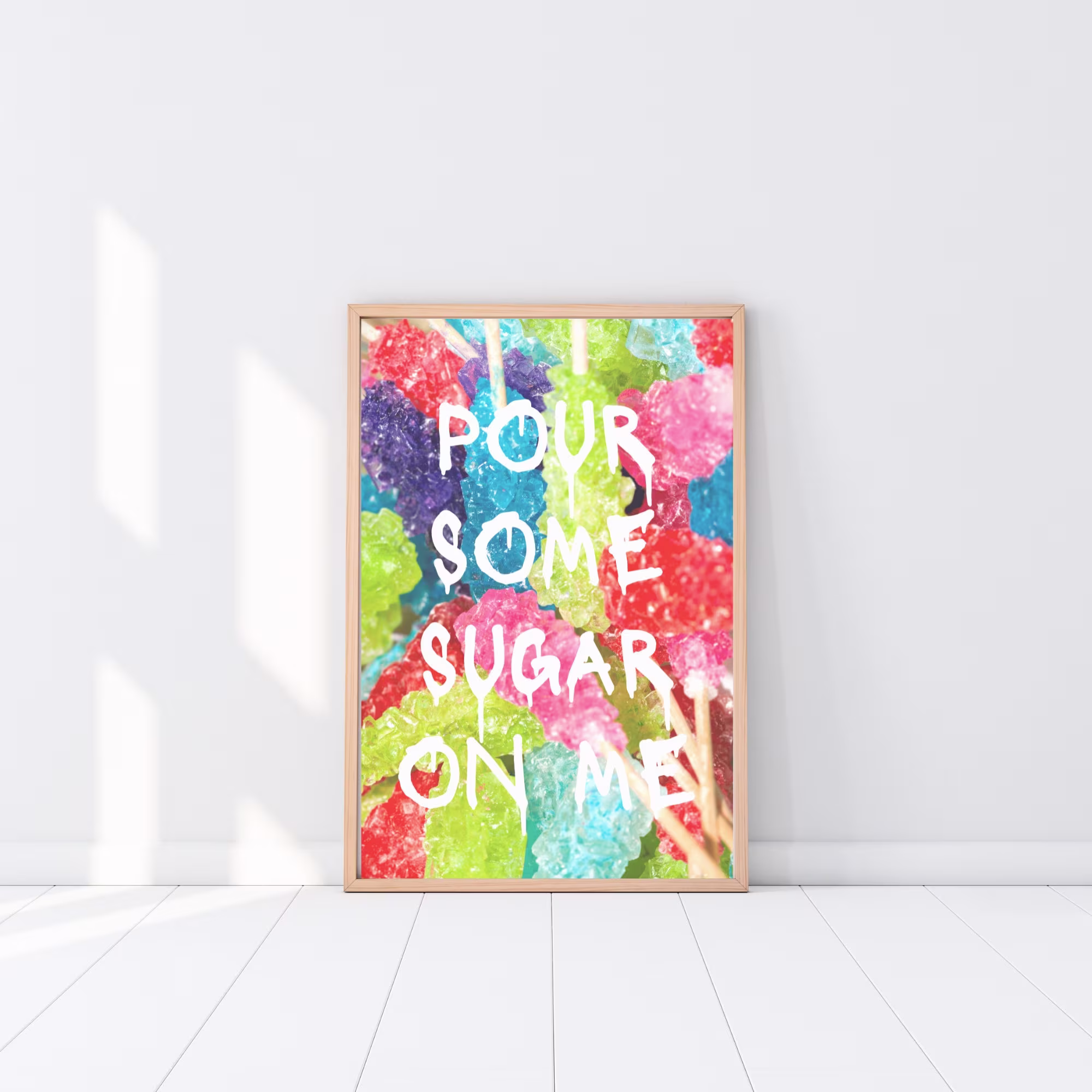 Pour Some Sugar | Candy Poster, Colorful Home Decor, Eclectic Maximalist Wall Print, Funky Kitchen, Theme Decor