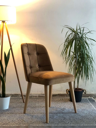 Natural Wood Chair For Kitchen - Color Options Customize Handcrafted Furniture Flexible Size