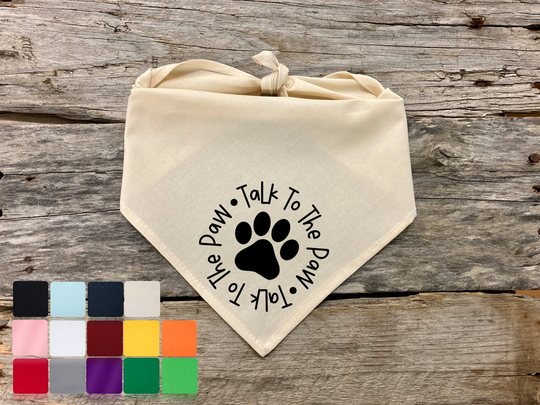 Dog Bandana, Talk To The Paw, Traditional Tie, Scarf, Pet Accessories Supplies, Bandana Gifts Boys Girls Dogs Cats