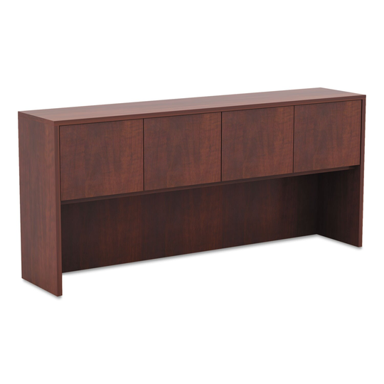 Alera Valencia Series Hutch With Doors, 70.63 x 15 x 35.38, Medium Cherry - 70.63" x 15" x 35.38"