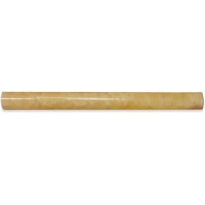 12" x 0.75" Polished Marble Pencil Liner Tile Trim in Yellow