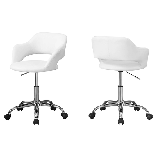 Offex Mid-Back Swivel Office Chair w/ Metal Hydraulic Lift Base -White - 22.5"x 21"x 29"