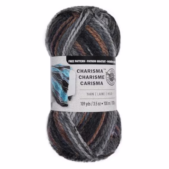Charisma Yarn in Ash Color, Variegated Brown, Black & Gray Color