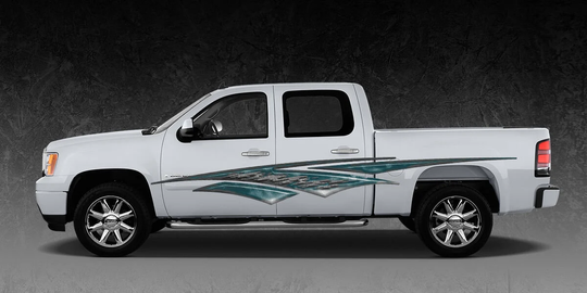 2 Car Truck Trailer Side Decals Graphics Stripes Vinyl #a1ndt