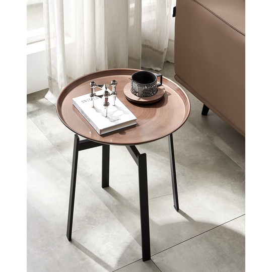 Round End Table Mental, Side Table, Nightstand, Small Iron Tables, Accent Coffee Table for Living Room Bedroom Office