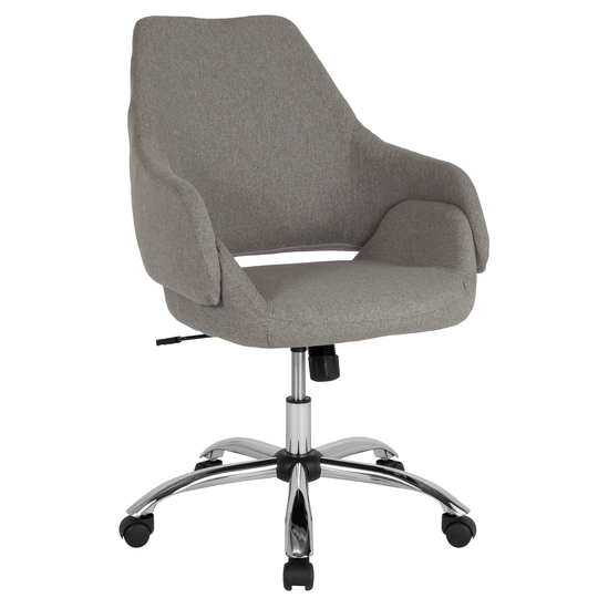 Home and Office Upholstered Mid-Back Office Chair with Wrap Style Arms