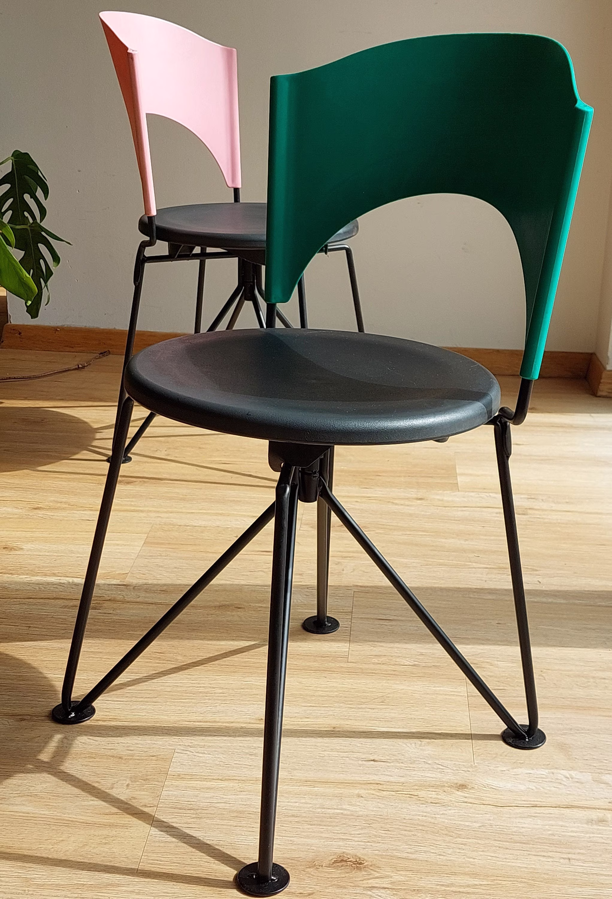 1 Of 2 Vintage Chair "Sofia" Design Carlo Bartoli For Bonaldo/Sofia Collectible /Retro Italian Postmodern Folding 1980