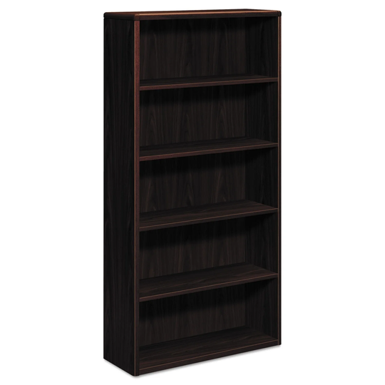 10700 Series Wood Bookcase, Five Shelf, 36 x 13.13 x 71, Mahogany - 36" x 13.13" x 71"