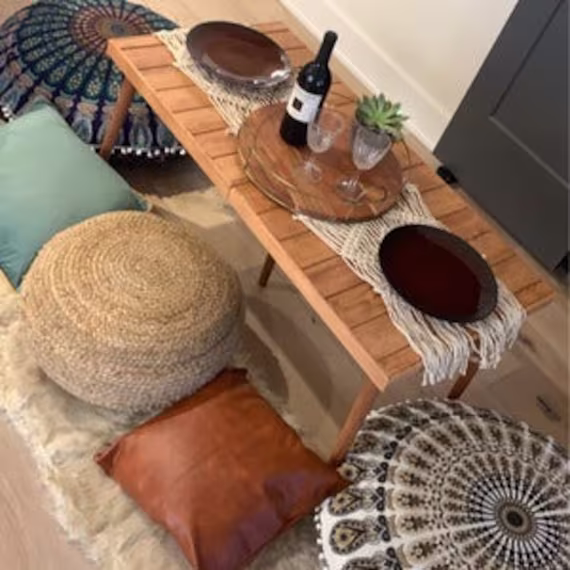 Wooden Table, | 44 Inc - 22 IncPicnic Table, Folding Boho Picnic, Wooden Gift, Portable Table, Boho Table, Thanksgiving