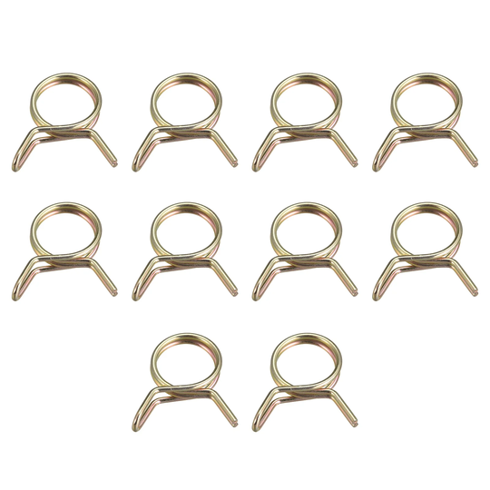 Double Wire Spring Hose Clamp, 20pcs 65Mn Steel 9mm Clips, Color Zinc Plated - Color Zinc