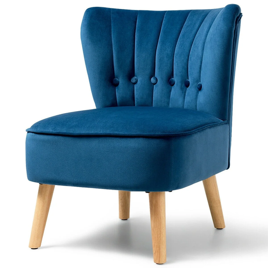 Armless Accent Chair Tufted Velvet Leisure Chair - 21.5" x 27" x 28.5" (L x W x H)