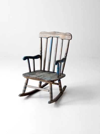 Children's Rocking Chair, Vintage Wooden Kid's Chair