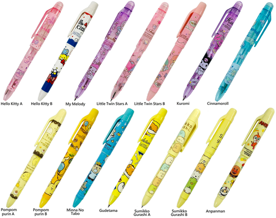 2-Way Pen Blue Ink Ballpoint + 0.5mm Mechanical Pencil Sumikko Gurashi San-x Anpanman Anime Kawaii Comic Cute Cartoon