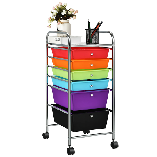 Costway 6 Drawer Rolling Storage Cart Tools Scrapbook Paper Office - See Details