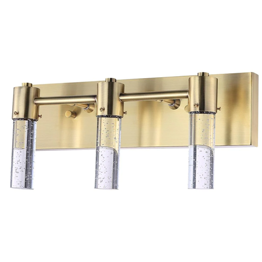 Vivio Lighting Soffi 15W 3 LED Gold Rectangle Bathroom Wall Lights - Matte Gold