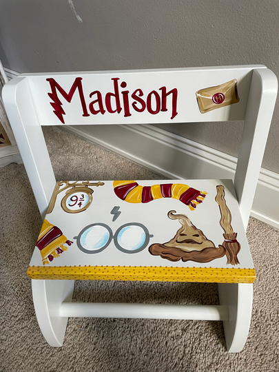 Personalized Chair Step Flip Stool Wizard Magic