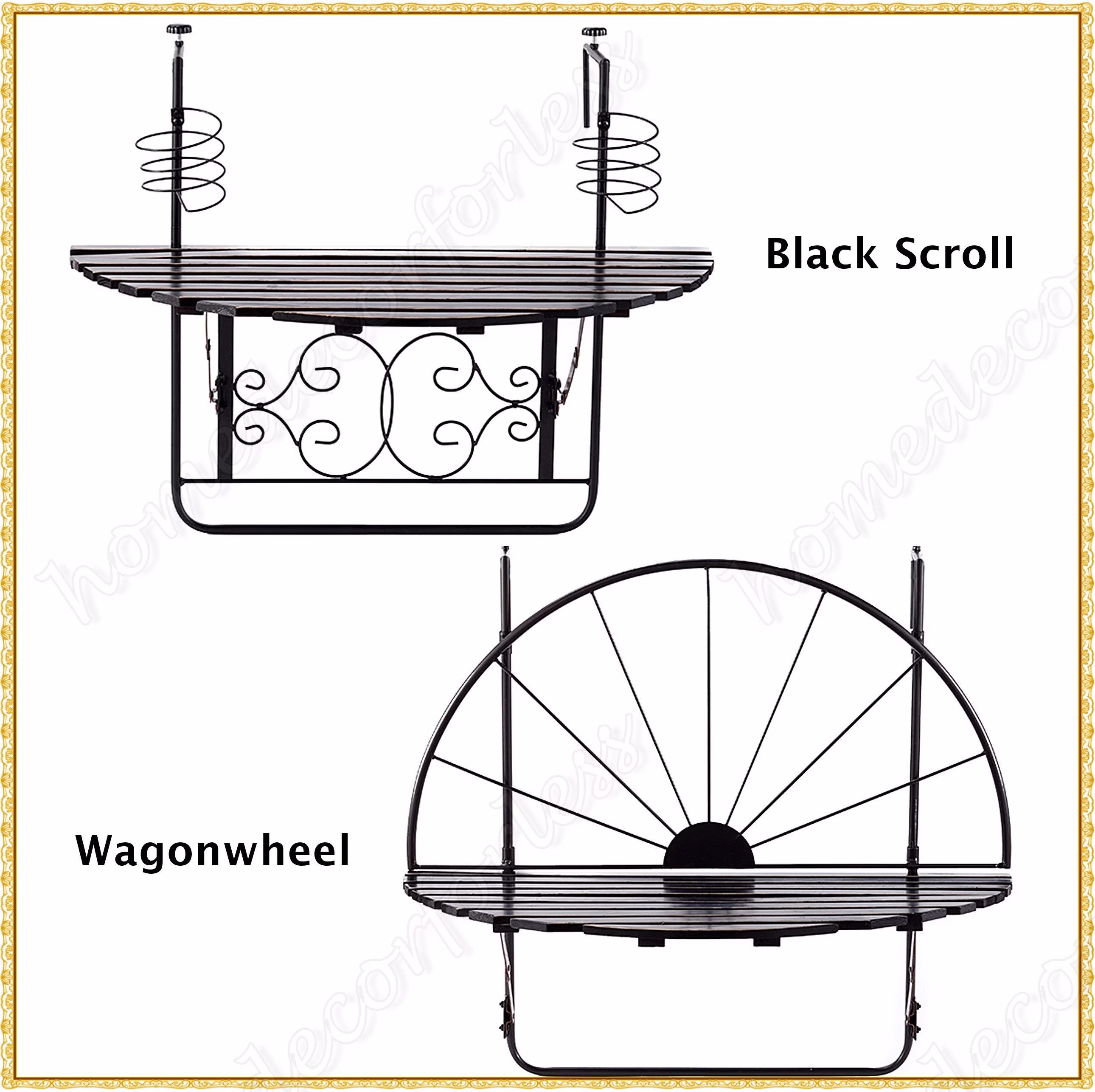 Folding Hanging Deck Tray Table Adjustable Balcony Railing Porch Patio Pool | Apartment