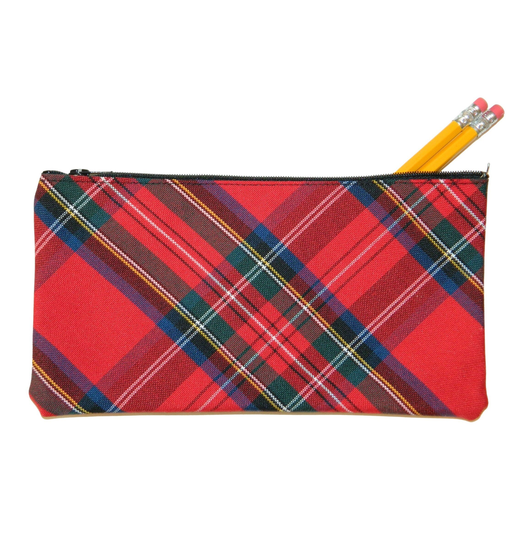 Classic Red Plaid Pencil Case - School Plaid, Backpack, Lunch Box, 68, Stewart