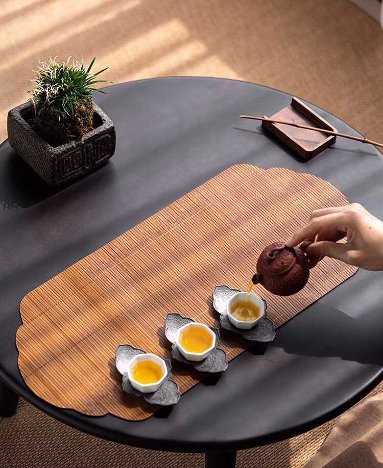 Natural Bamboo Tea Table Mat, Handmade Runner, Small Kungfu Accessories, Placemat