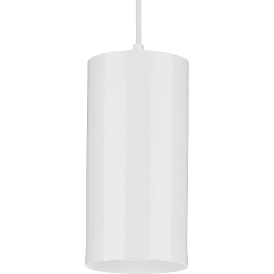 Cylinder Collection 6-Inch 1-Light White Modern Outdoor Pendant Hanging Light - 6 in x 6 in x 12 in