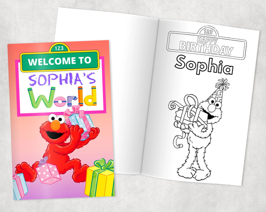 Personalized Elmo Coloring Book| Party Favors| Custom Thank You