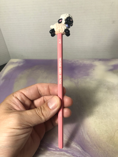 Vintage Russ Lamb Themed Pencil Collectible Hallmark Topper - Cool 90's/Nostalgia