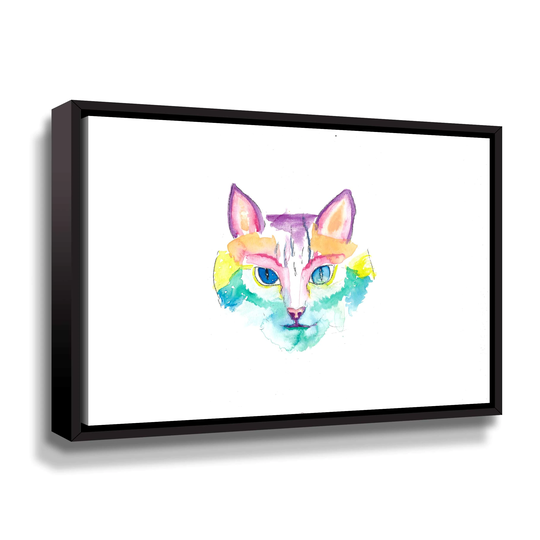 The Colorful Mystic Cat Gallery Wrapped Floater-framed Canvas