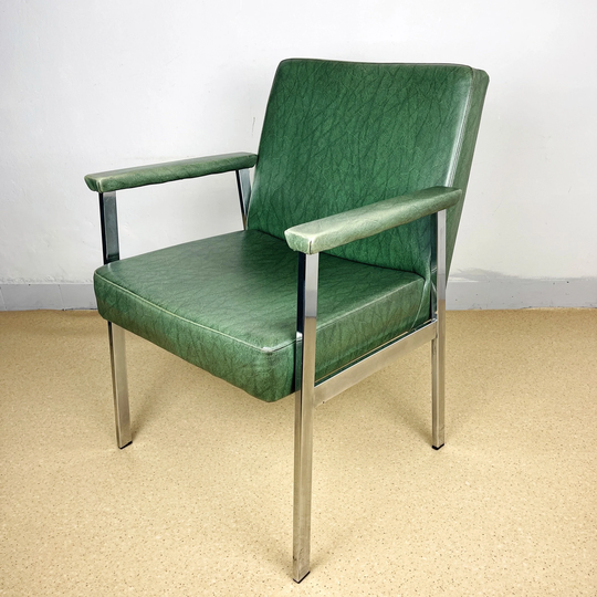 Mid-Century Lounge Chair Italy 1980S Green Retro Scandinavian Style