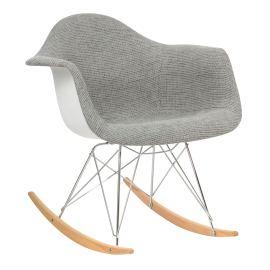 LeisureMod Wilson Twill Fabric Rocking Chair