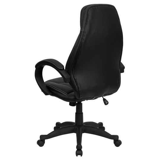 High Back LeatherSoft Ergonomic Office Chair with Curved Back & Loop Arms