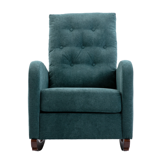 Room High Back Rocking Chair Nursery Chair Fabric Padded Seat