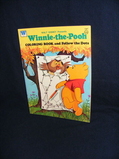 Winnie The Pooh Coloring Book & Follow Dots, 1976, Uncolored Unused, Book, Dots