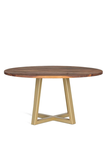 Walnut Dining Table With Metal Base
