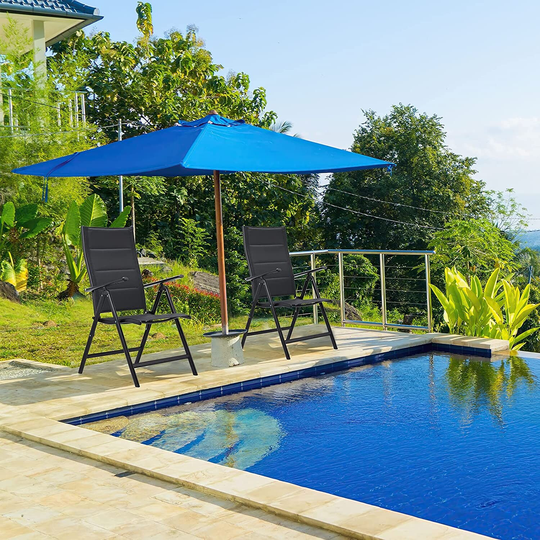 EROMMY Outdoor Patio Folding Chairs Set of 2,Adjustable High Backrest Chairs