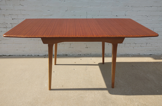 Mid Century Modern Teak Dining Table With Insert