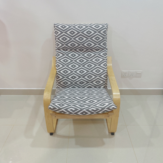 Ikea Poang Chair Cushion Cover - Aztec Maze Grey