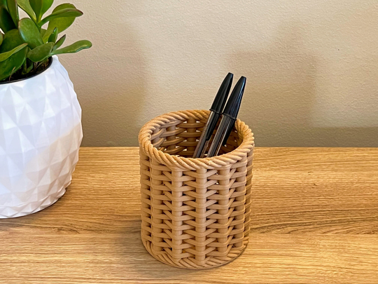 Woven Pencil Holder - Makeup Brush 3D Printed Custom Colors