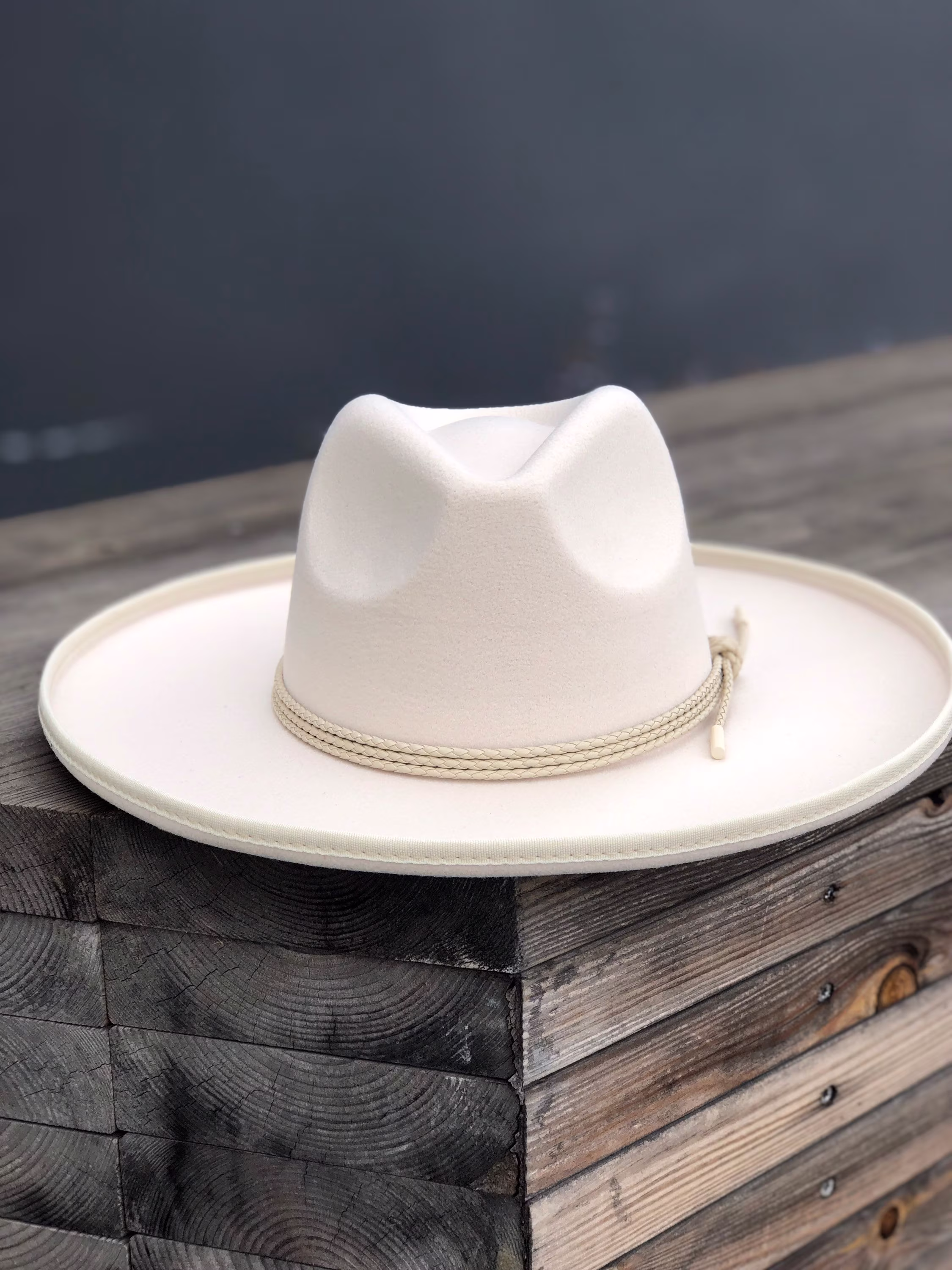 Ivory Vegan Fedora | Pencil Rolled Wide Brim Women's Hat