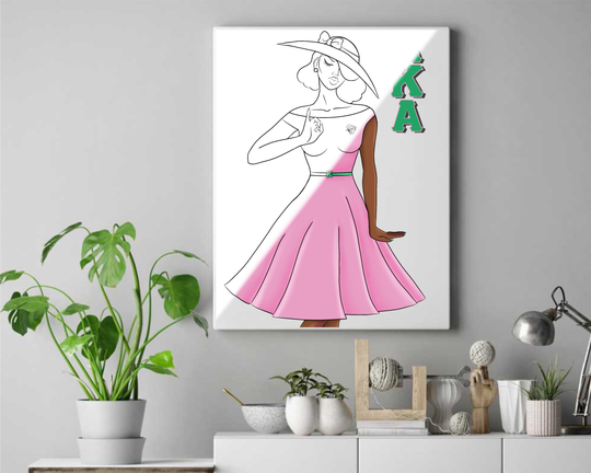 Alpha Kappa Alpha Pre Drawn Outline Canvas Panel Diy Paint Grad Party For Adults Sorority Delta Single/Bulk Wholesale/Canvas Art Kit/