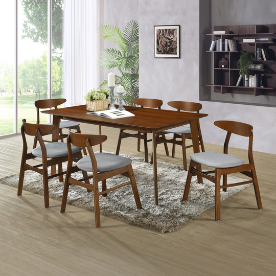 Hollencrest Walnut Mid-Century Modern Dining Table - 63"
