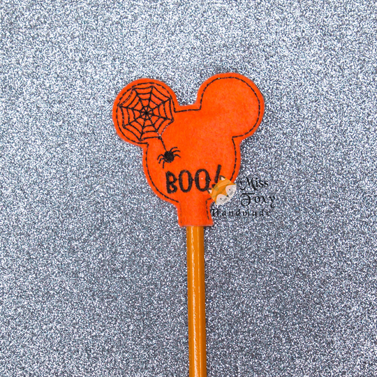 Felt Feltie Pencil Topper - Halloween Mickey Boo Spider | Eraser Toppers Birthday Party Favor Non Food Treat Goody Bags