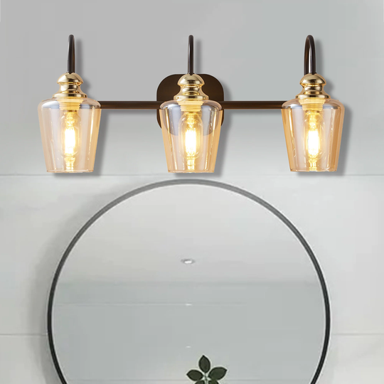 Luxury 3 / 4 Lights Bathroom Vanity Lights Rose Gold with Clear Glass/ Wall Sconce Lighting
