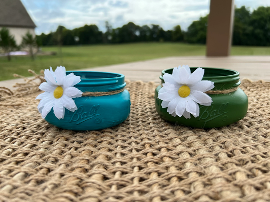 Mason Jar Business Card Holder, Daisy Storage, Key Chapstick Holder, Storage Office, Holder