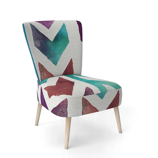 Designart 'Geometric Pattern of Red and Blue Arrows' Upholstered Transitional Accent Chair