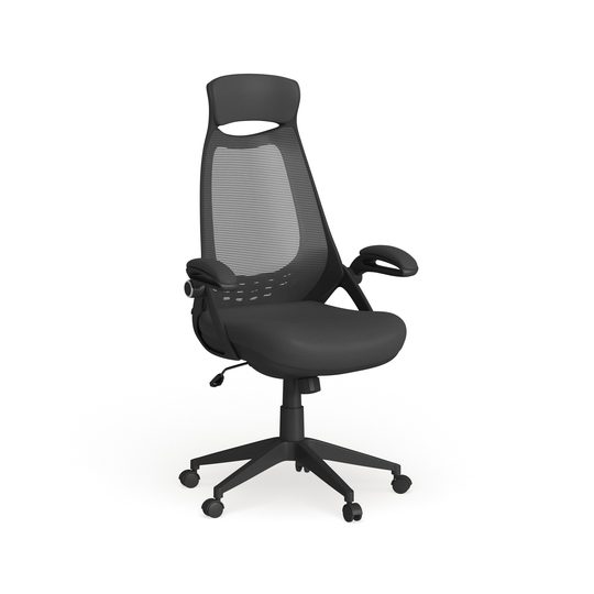 High Back Mesh Executive Swivel Office Chair with Flip-Up Arms