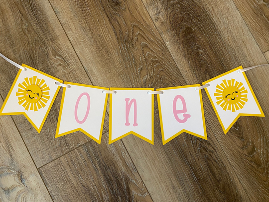 Sunshine High Chair Banner First Birthday You Are My Theme Party Decorations