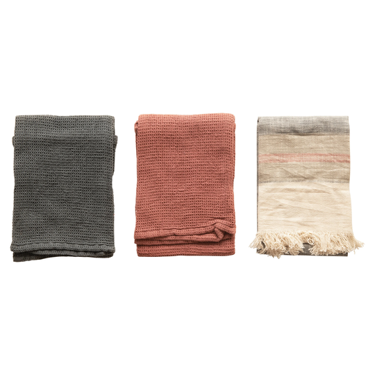 Cotton Tea Towels, Multi Color, Set of 3