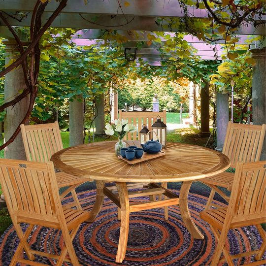 Chic Teak Sun Teak Wood Indoor/ Outdoor Dining Table, 59 Inch (table only)