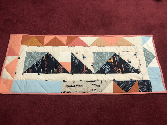 Cabin Quilted Table Runner/Country Landscape Runner/Wildlife Topper/Nature Runners/Sofa Or Coffee Runner/Dining Room Decor