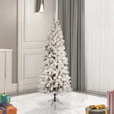 Flocked Pacific Pencil Pine Artificial Christmas Tree
